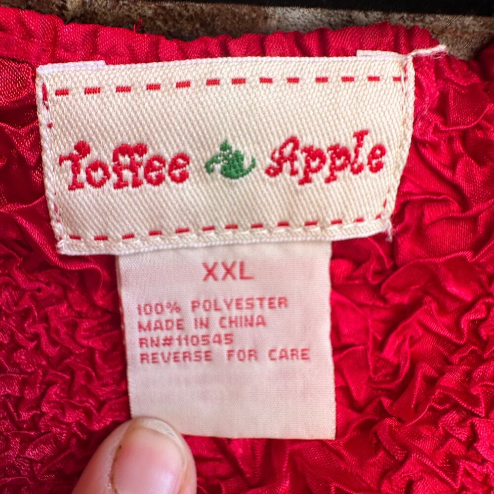 Vintage Toffee Apple Red XXL Long Sleeve Blouse - Picture 3 of 3